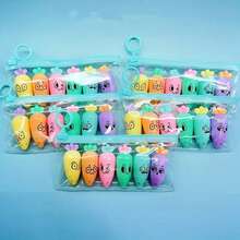 3支/6支随机装 - 胡萝卜形荧光笔，色彩缤纷，趣味十足，小巧便携，适用于日记、涂鸦、笔记，是学校和办公用品的理想之选，也是节日礼物和亮丽文具的佳品。 - 彩色 - 查看 6