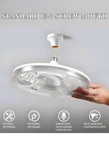 Ventilatore a soffitto a LED, plafoniera da 45W con ventilatore e telecomando, temporizzata, LED dimmerabile, adatta per piccoli spazi come camere da letto, uffici familiari, dormitori