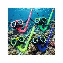 男女通用成人游泳呼吸管潜水面罩防雾带鼻罩探险系列，青少年浮潜装备，带干式顶部呼吸管防漏防雾全景呼吸管面罩，青少年浮潜套装，适合游泳浮潜，沙滩必需品，沙滩配件，泳池浮板