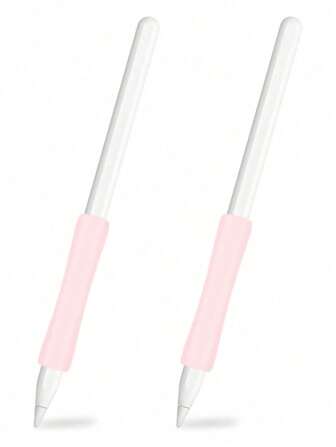 Set van 2 roze siliconen touchscreen- en capacitieve styluspennen, geschikt voor Apple Pencil 1e/2e/3e generatie en Pro touchscreen-pen, siliconen pengreephoes