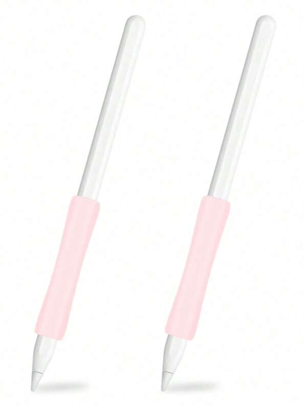 2pcs Pink Silicone Touch Screen & Capacitive Stylus Pen Set, Fits Apple Pencil 1st/2nd/3rd Gen And Pro Touchscreen Pen, Silicone Pen Grip Sleeve