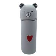 1pc Cute Bear Silicone Pencil Case, Portable Pen Box, Handy Student Stationery Organizer