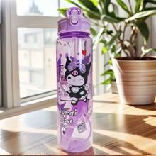 Sanrio (Authorized) Sanrio Hello Kitty Kuromi Melody Jade Guigou 800ml/27 Oz Cartoon Transparent Sports Water Bottle, Leak Proof, Portable, Drop Proof, Comes With Pop Up Lid, Suitable For Exercise, Slow Running, Gifts For Her, Birthday Gifts, Graduation Season, Summer Travel Accessories, Etc