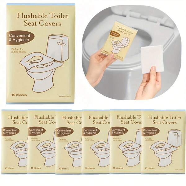 10/15/30pcs Disposable Toilet Seat Covers - Washable, Hygienic And Convenient For Travel, Hotels, Public Restrooms, Airplanes And Camping, Individually Packed, Easy To Use