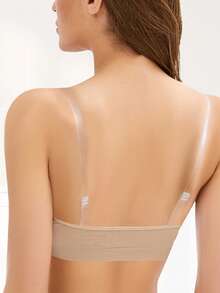 10Pcs Invisible Shoulder Strap Plastic Buckle, Transparent Bra Strap Invisible Underwear Strap, TPU Transparent Bra High Elastic Versatile Fixed Buckle, No Tape One-Line Buckle, Detachable And Adjustable Shoulder Strap Elastic Silicone Non-Slip Underwear Accessories - Clear - View 3