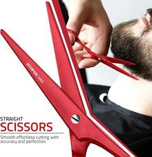 Utopia Care Hair Cutting And Hairdressing Scissors 6.5 Inch, Premium Stainless Steel Shears With Smooth Razor And Sharp Edge Blades For Salons, Men, Women And Kids, Silver - Red - View 5