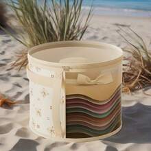 1pc Fashionable Bear Design Hat Storage Bucket, Round Stackable Hat Container With Large Front Window, Portable Zippered Clothes Storage Basket, Suitable For Beach Hats And Wide-Brim Hats, Gender Reveal Party, Perfect For Birthdays, Weddings, Parties, The Perfect Gift For Colleagues, Friends, And Family, Back To School