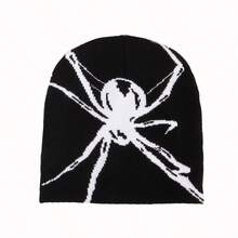 1pc Men's Spider Web Knitted Hat, European & American Y2K Design, Suitable For Halloween, Acrylic Warm Cap For Daily Wear, Autumn/Winter Beanie Fall Outfit - Spider Web Pattern - View 30
