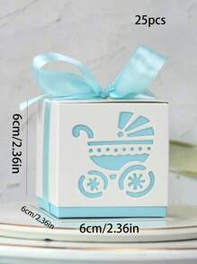 25pcs Blue Ribbon Gift Boxes, Candy Boxes