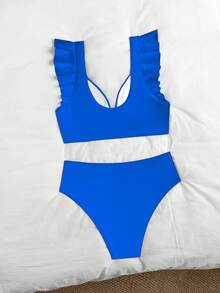 Fashionable Slimming High Class Sexy Swimsuit Bikini - Royal Blue - View 3