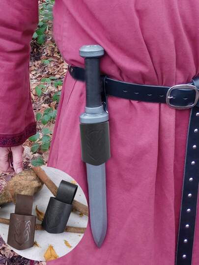 1Pc Faux Leather Drop Holder Frog Part Scabbard Weapon Loop For Larp Or Cosplay Halloween