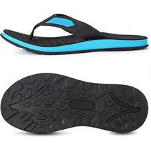 Men's Flip-Flops Non-Slip Bathroom Shower Shoes Cushioned Foam Indoor And Outdoor Toe-Post Sandals