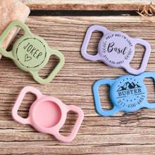 Pet Apple Air Tag Dog Collar Holder Personalized Engraving Airtag Case Silicone Pet Collar Holder AirTag Cover Pet ID Tag