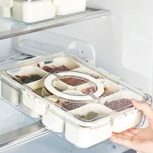 1 Stück Lebensmittelaufbewahrungsbox mit Deckel, ein getrenntes Serviertablett, eine kastenförmige Behälter für Süßigkeiten, Gemüse, Obst, Nüsse, geeignet für Picknicks, Partys, Kühlschrankorganisationsboxen, versiegelte Lebensmittelaufbewahrungsbehälter mit Deckeln, Frischhalteboxen für den Kühlschrank, Behälter zum Aufbewahren von Süßigkeiten, Nüssen, Gewürzen und Lebensmitteln, Snackboxen und Behälter für gekochte Speisen.