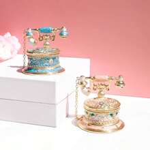 1pc Vintage Telephone Enamel Jewelry Box, Home Decor Accessory, Ring Box, Jewelry Organizer, Retro Craft, Luxury Elegant Jewelry Box, Delicate Decoration, Suitable For Jewels, Rings, Earrings, Bracelets, Daily Storage And Organization, Also As A Small Gift For Friends For Women Storage Organizer Travel Essentials Back To School Dormitory Storage