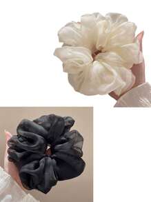 5pcs/3pcs/1pc Classic Black White Brown Large Intestine Headband, Headband, High-End Temperament Headband, Headband, Headband Tie, Black Summer Hair Accessory, Headband, New Style, Suitable For Bag Accessories