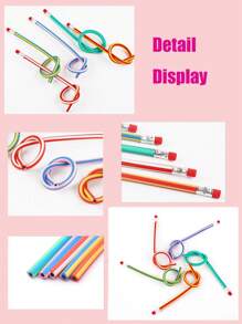 20 قطعة/15 قطعة/10 قطعة/5 قطعة أقلام رصاص قابلة للتحول والانحناء للطلاب، أقلام كتابة مرنة، ألوان متنوعة، يمكن استخدامها كجوائز في العودة إلى المدرسة