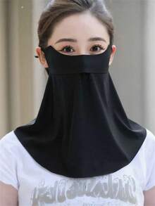 1 件女士无痕防晒面罩冰丝防紫外线夏季透气薄面罩新款女士时尚颈围和全脸面罩，运动设计，适合骑行、户外活动，防风防晒，透气覆盖，骑行配件，简约图案，耐用面料