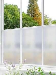 1卷磨砂隐私窗膜 - 静电吸附可移除玻璃膜 - 防紫外线，适用于办公室、会议室、浴室、客厅 - 17.5 x 118 英寸 - 無色 - 查看 19