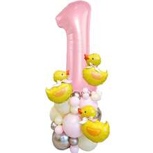 42 pezzi Mini Kit ghirlanda di palloncini ad arco a forma di paperella, 40 pollici, colore rosa, palloncini in lattice rosa per decorazione festa di compleanno, doccia