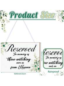 纪念逝去亲人的牌匾，木质婚礼仪式纪念牌，天堂生命庆典，餐厅座位横幅（桉树）