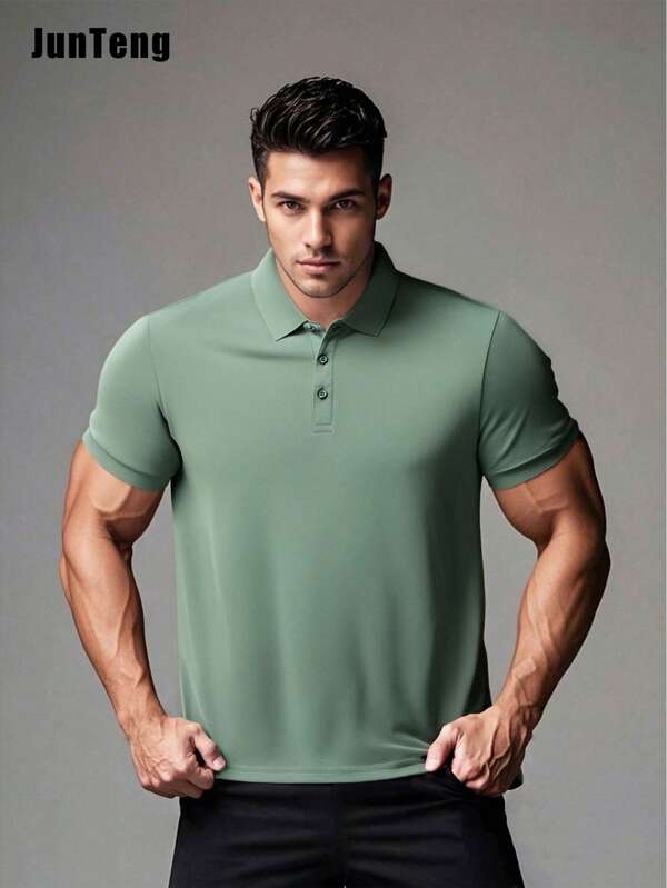 Men's Casual Breathable Solid Color Business POLO Shirt, Boyfriend Style,Sports&Outdoor-Tennis&Golf