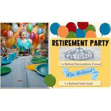 New  Retirement Party Drations Retired Tiara/Crown, Retired Sash For Women Retirement Gifts, Retirement Party Pli, Gifts, Favors (Light Blue) - 淺藍色 - 查看 6