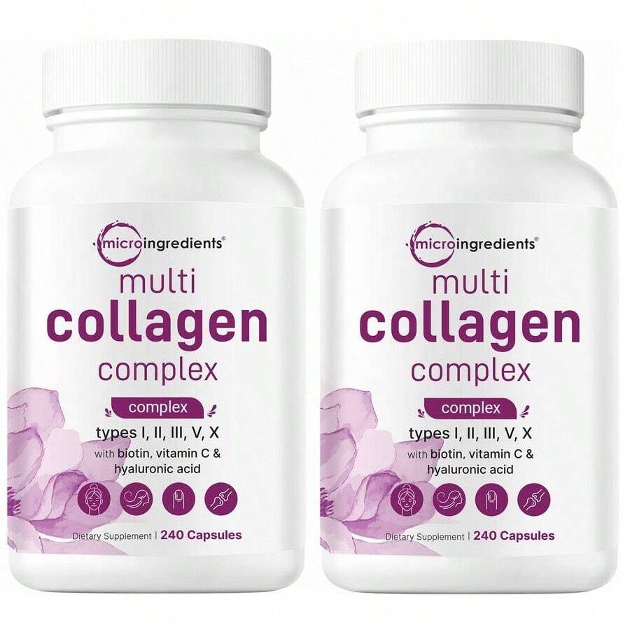 Multi Collagen Pills For Women & Men, 240 Capsules | Type I, III, V, X - Hydrolyzed Collagen Peptides With Biotin, Hyaluronic Acid & Vitamin C | Hair, Skin, Nail & Joint Support - 其他 - 查看 1