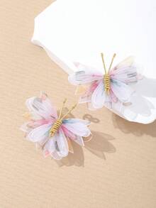 2pcs/Set Handmade Cute Butterfly Hair Clips, Sweet & Charming, Great Gift For Friends - Multicolor - View 1