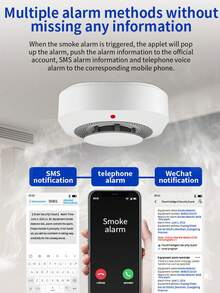 Smoke Detector, Hardwired Interconnected Smoke Detectors, Smoke Alarm With Replaceable 9V Battery, Fire Alarms Smoke Detectors, With Indicator Light,Photoelectric Fire Alarm With Test/Silence Button(Battery Not Include) - White - View 3