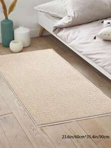 1pc Faux Jute Material Decorative Rug & Mat, Dirt-Resistant & Machine Washable, Multiple Sizes & Shapes Available, Suitable For Living Room, Kitchen, Bathroom, Entryway, All Season, Pet-Friendly Rug & Mat. (May Need To Be Laid Flat For A Period Of Time After Receiving Due To Packaging) - Beige - View 5