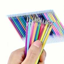 Juego de 24 piezas de recambios de bolígrafos de gel con brillo - Estuche de recambios de tinta de colores múltiples, adecuados para arte, manualidades y escritura - Juego de recambios de bolígrafos de tinta neutra, suministros de escritura | Exhibición organizada | Plástico duradero