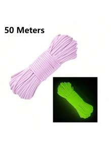 10/100m/Pieza Cordón multicolor arcoíris de 7 hebras que brilla en la oscuridad de 4mm, adecuado para uso múltiple al aire libre, emergencia de supervivencia, cuerda de paracaídas, trenzado de pulseras, camping, picnic, tendedero, correa para mascotas, duradero hilo DIY