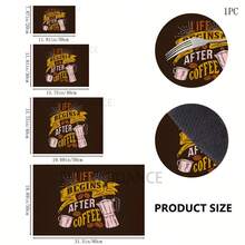 1 件咖啡图案印花吸水垫、浓缩咖啡机台面吸水垫、水槽排水垫、柔软水龙头垫、浴室水槽杯垫、厨房和浴室装饰 - 彩色 - 查看 5