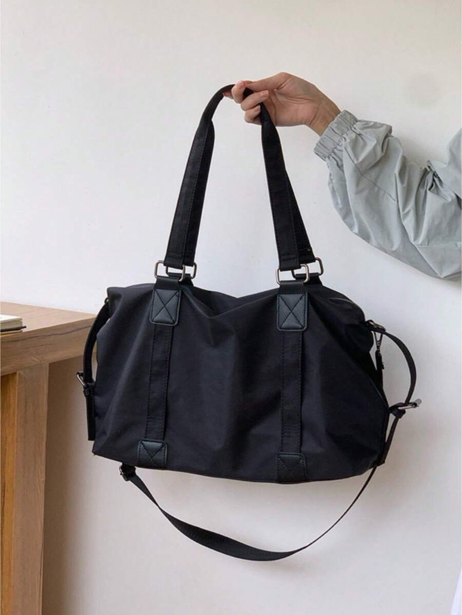 Travel Bag Shoulder Portable Fashion Large Capacity Luggage[8786] - 黑色 - 查看 1
