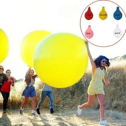 2/5/10/20个装加厚特大圆形气球，多种颜色可选，适用于婚礼、生日派对装饰、海滩派对、花园装饰等。