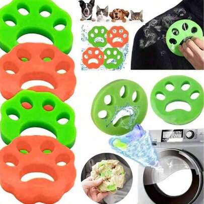 1/2/4/8/12pcs-Laundry Hair Remover, Pet Hair Remover, Washing Machine Accessories, Reusable Pet Hair Cleaner, Reusable Pet Hair Remover For Laundry, Cat And Dog Hair Remover, Reusable Cleaning For Dryer, Reusable Non Electric Silicone Hair Remover Ball For Easy Removal Of Pet Hair For Laundry, Dryer Hair Remover(Single Piece Weight 12 Grams)