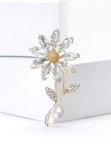 1 件水钻向日葵花束胸针 - 带金箔装饰 - 时尚配饰，适合休闲装、特殊场合、生日、周年纪念日、情人节礼物，适合女士背包、学校办公室配件、衬衫夹克珠宝、圣诞节万圣节衣服别针、有趣可爱的教师礼物 - 彩色 - 查看 2