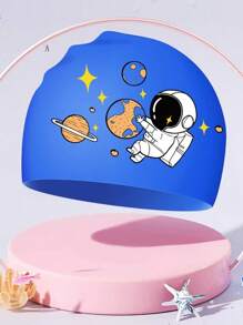 قبعة سباحة من السيليكون الناعم متعددة الألوان ، مريحة، مقاومة للماء، مانعة للانزلاق، مرنة، مناسبة للأولاد والبنات للسباحة والتنزه تحت الماء والرياضات المائية