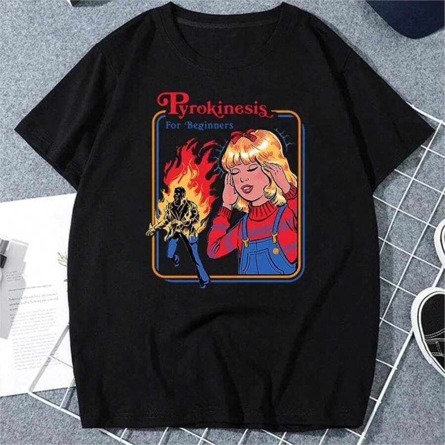 2025Summer Let's Sacrifice Toby Horror Satanist Graphic Teen Boy Girl Tshirt Tops Unique Creative Cartoon Scary Short-Sleeve Tee - màu đen - Xem 1