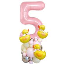 42 pezzi Mini Kit ghirlanda di palloncini ad arco a forma di paperella, 40 pollici, colore rosa, palloncini in lattice rosa per decorazione festa di compleanno, doccia