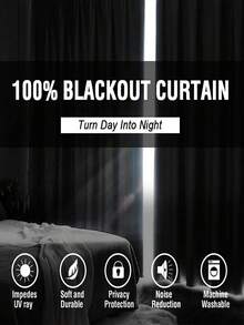 1pc Full Blackout Thermal Insulated Curtain - 99% UV Resistance Polyester, Rod Pocket Hanging Style, Non-Bleachable Plain Weave, Bedroom Artistic Theme, Coated Blackout Thermal Insulation, Energy Saving, Sound Absorption - Ideal For Bedroom, Farmhouse And School For Deep Sleep - Royal Blue - View 6