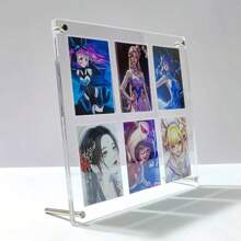 Support en acrylique pour personnage d'anime et carte de jeu, porte-photo et cadre, organisateur de stockage épais transparent pour cartes de collection, 6,5 x 9,1 yard