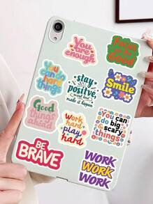 50Pcs Positive Affirmation Stickers School Teacher Supplies Student's Gift DIY Scrapbook Laptop Water Bottles Computer Phone Guitar Waterproof Decorative Sticker, School Supplies,Back To School