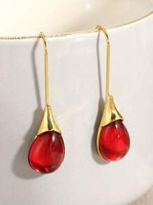 Pendientes colgantes en forma de lágrima en múltiples colores, accesorios de joyería elegantes para mujer, regalo para festividades