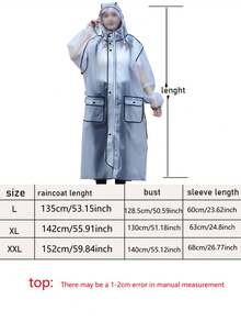 1pc Drawstring Hooded Raincoat For School,Office,Household,Travel