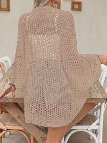 Cárdigan de verano ligero y calado para mujer, suéter de punto de verano de moda con abertura frontal para la playa/vacaciones