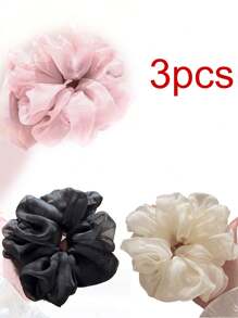 5pcs/3pcs/1pc Classic Black White Brown Large Intestine Headband, Headband, High-End Temperament Headband, Headband, Headband Tie, Black Summer Hair Accessory, Headband, New Style, Suitable For Bag Accessories
