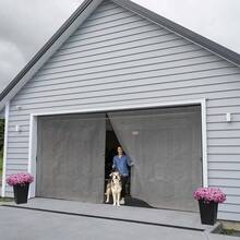 New Magnetic Garage Door Screen 12x8 Ft And All Or Siz - Easy Installation 12x8 Garage Door Screen Net - Unwanted Nature Stays Out And Frh Air Com In - Image Color - View 1
