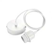 E27 Hanging Lamp Base - With 100.0cm Hanging Wire, Hardwired Chandelier Base - Multi-Functional White/Black Lampshade Base, Suitable For Home, Bar, Restaurant And Hotel Decoration